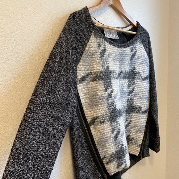 Dolan Marled/Houndstooth Knit Side Zipper Sweater - Picture 7 of 13